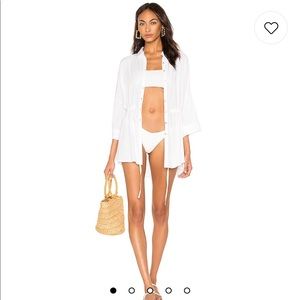 REVOLVE | L*SPACE Pacifica Shirt Dress in White Cover-up - XS/S